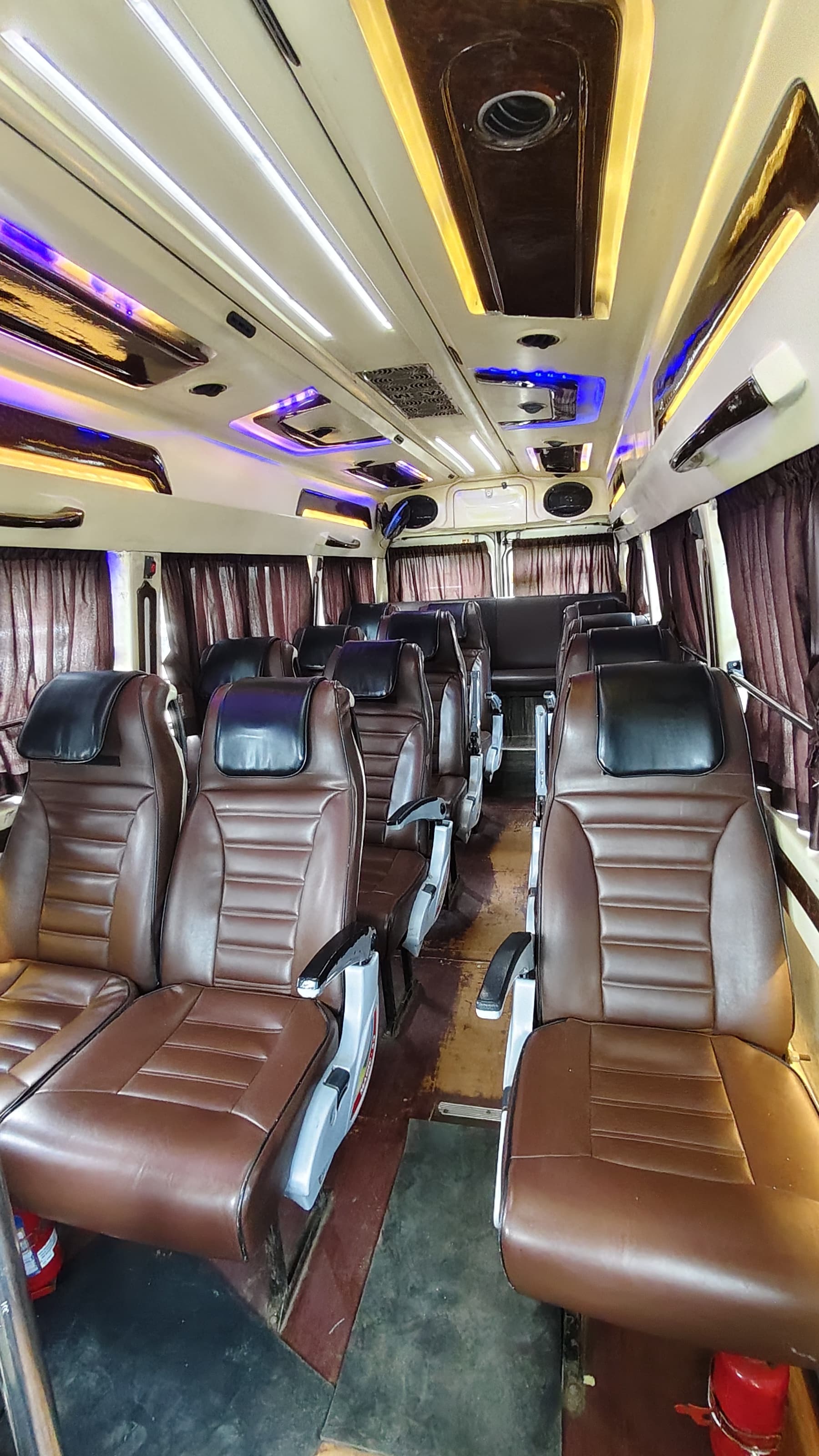 Spacious 17-Seater Interior with Push-Back Seats